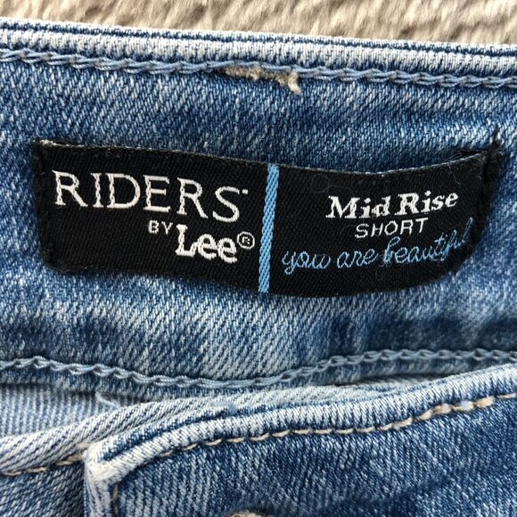 Riders By Lee Womens Jean  Shorts Size 16M Mid Rise Blue Denim Casual Summer - Picture 9 of 13